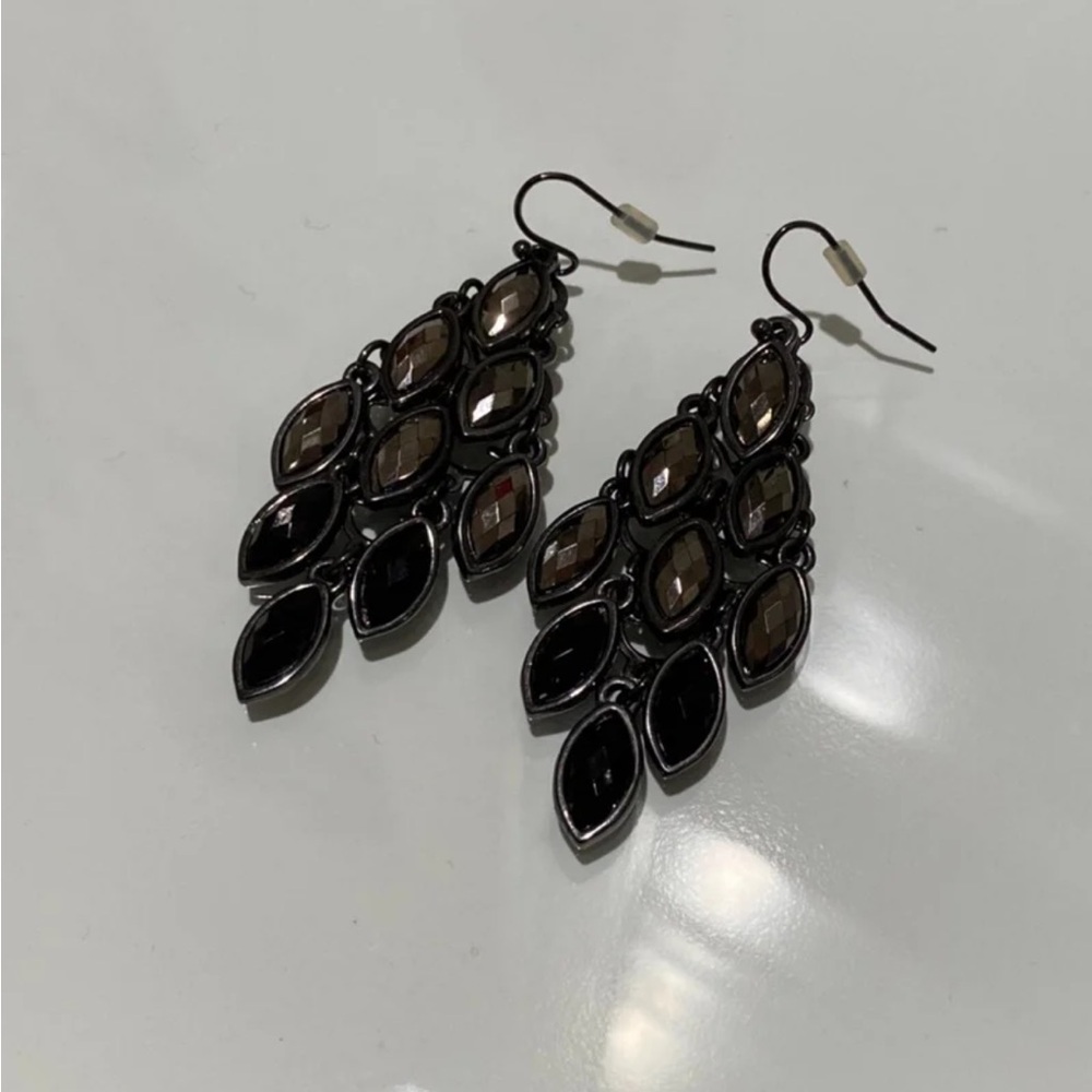 Black Gradient Dangly Earrings